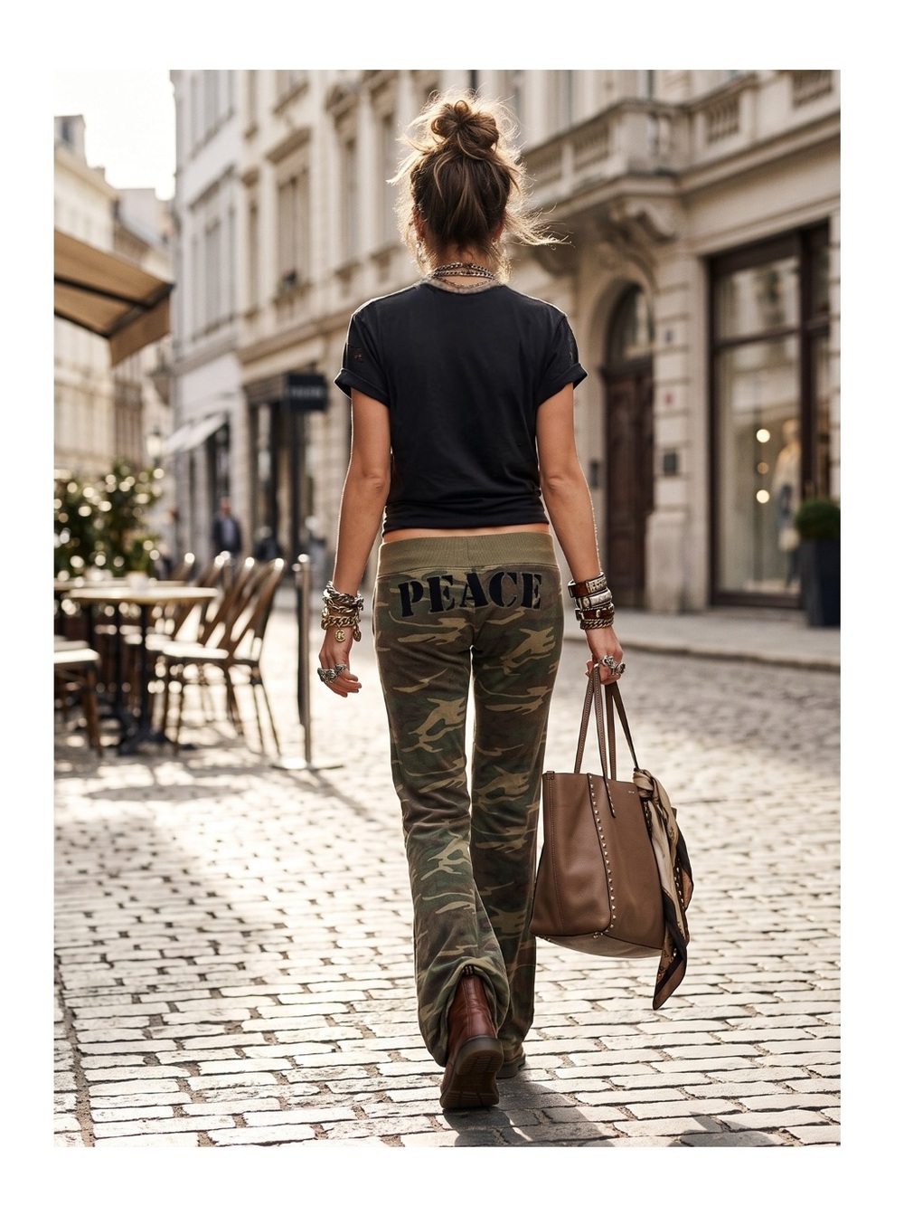 Rare: Y2K Lucky Brand ✌︎︎ Embroidery Peace Sweatpants ✌︎︎ Army Camo Print ✌︎︎ L